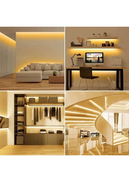 12V 2835 Yüksek Lümen Şerit LED Metrede 120 Ledli - Beyaz, Günışığı, Amber - 5, 10, 15, 20, 25 ve 50 Metre Seçenekleri - İç Mekan Aydınlatma fırsatları