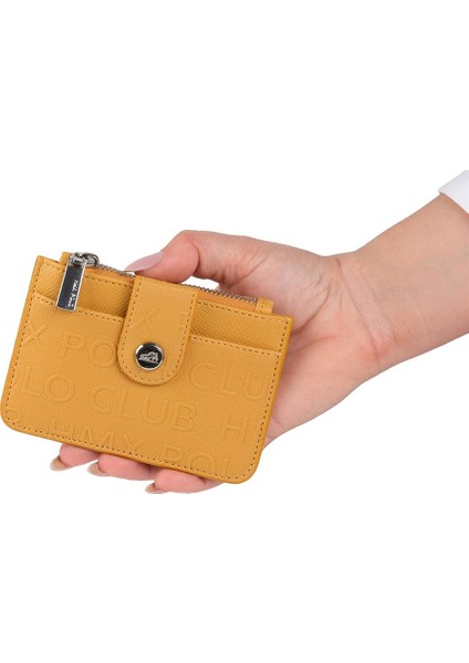 Bozuk Para Bölmeli Kullanışlı Küçük Kartlık Cüzdan Sarı