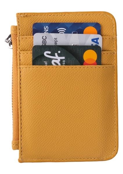 Bozuk Para Bölmeli Kullanışlı Küçük Kartlık Cüzdan Sarı fiyatları