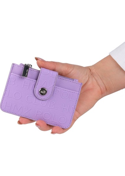 Bozuk Para Bölmeli Kullanışlı Küçük Kartlık Cüzdan Lila