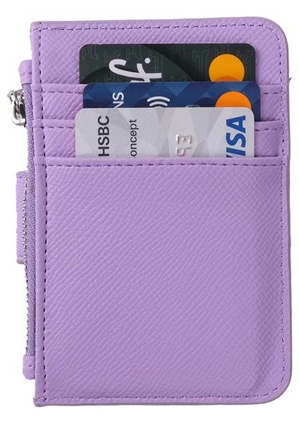 Bozuk Para Bölmeli Kullanışlı Küçük Kartlık Cüzdan Lila fiyatları