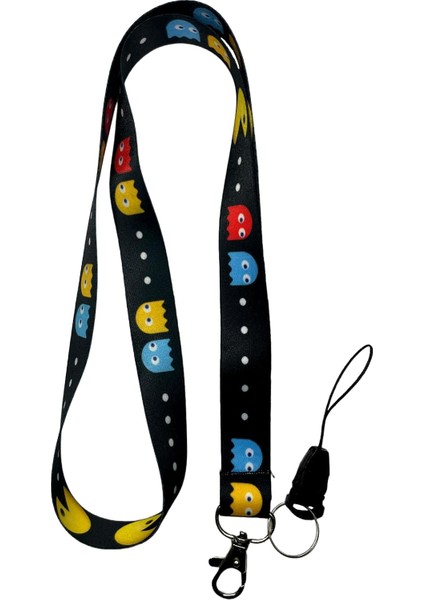 Pacman Boyun Ipi ve Telefon Askısı Lanyard