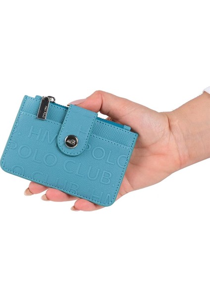 Bozuk Para Bölmeli Kullanışlı Küçük Kartlık Cüzdan Turkuaz