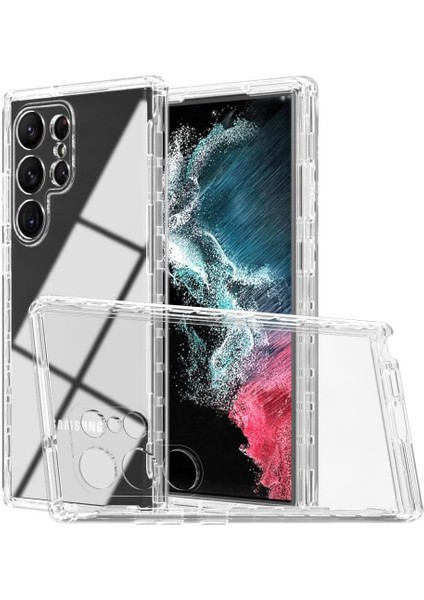 S23 Ultra Uyumlu Kamera Korumallı Şeffaf Kılıf
