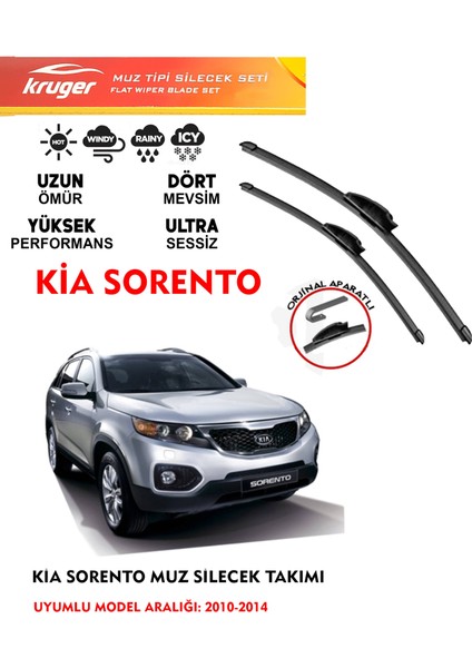 Kia Sorento Muz Silecek (2010-2014) Arası Araca Özel Orjinal Aparat