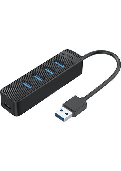 TWU3-4A USB 3.0 4 Portlu Usb-A Bağlantılı Çoklayıcı Hub Siyah