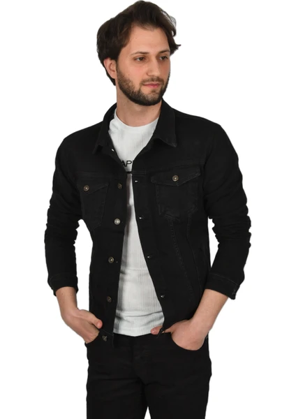 Likralı Slim Fit Kot Mont Jean Ceket 2304001