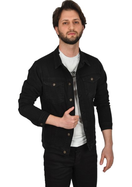 Likralı Slim Fit Kot Mont Jean Ceket 2304001