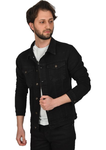 Likralı Slim Fit Kot Mont Jean Ceket 2304001