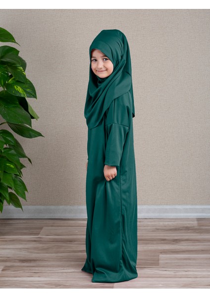 Tek Parça Kız Çocuk Pratik Namaz Elbisesi