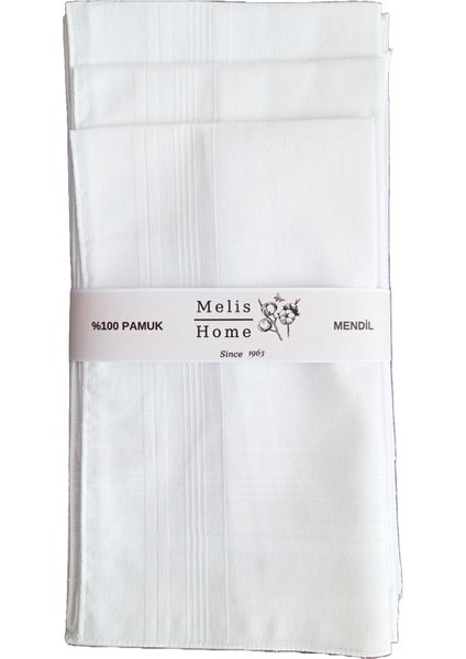 Beyaz Mendil, 12 Adet, 36x36 cm. %100 Pamuk