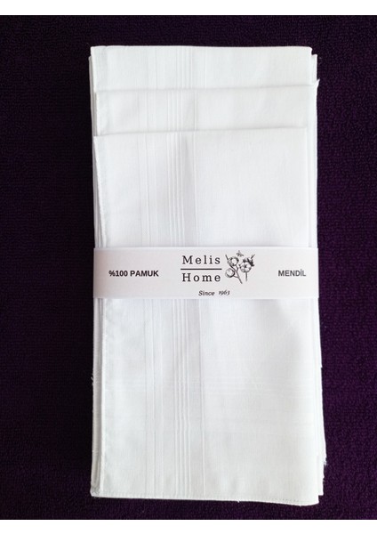 Beyaz Mendil, 12 Adet, 36x36 cm. %100 Pamuk