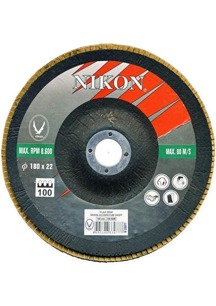 Alüminyum Oksit Flap Disk 180MM 80 Kum 10 Adet