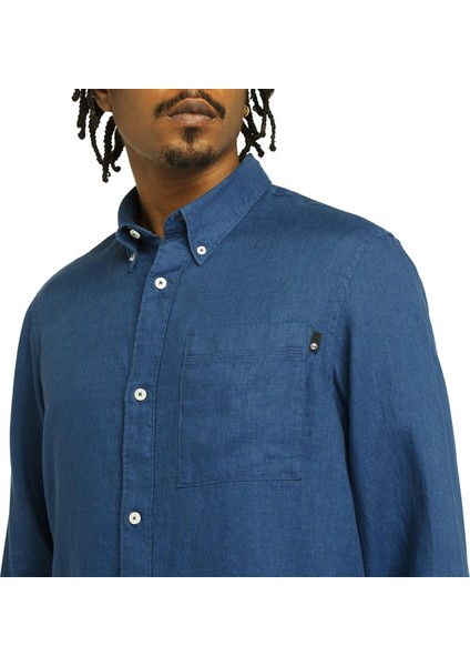 TB0A66B9 Linen Chest Pocke Erkek Gömlek