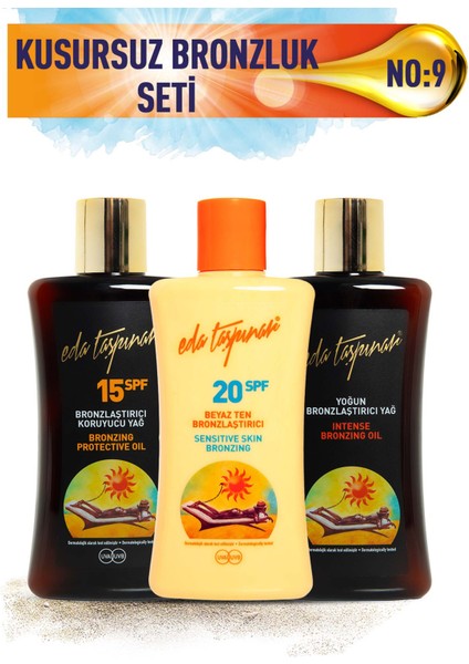 Kusursuz Bronzluk Seti No:9 Yoğun Bronzlaştırıcı Spf0 & Koruyucu SPF15 & Beyaz Ten SPF20