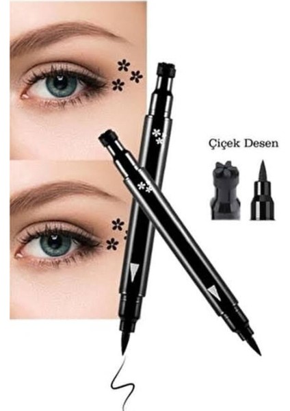 Çift Taraflı Çiçek Desenli Kalem Eyeliner