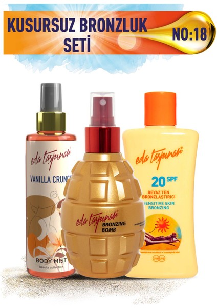 Kusursuz Bronzluk Seti No:18 Bronzing Bomb & Beyaz Ten SPF20 & Vanilla Body Mist