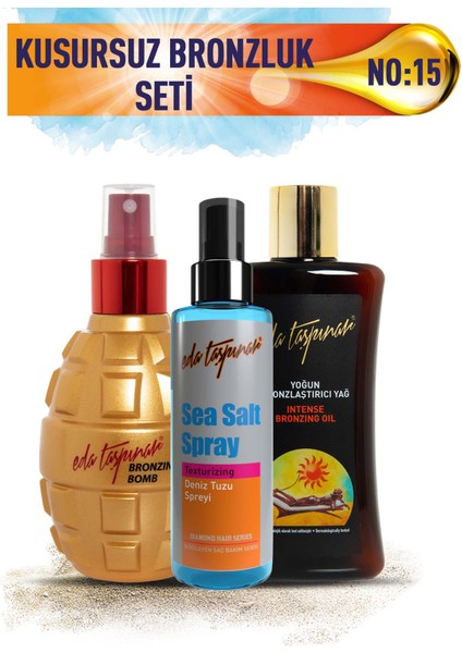 Eda Taşpınar Kusursuz Bronzluk Seti No:15 Bronzing Bomb & Yoğun Bronzlaştırıcı Spf0 & Sea Salt Saç Spreyi