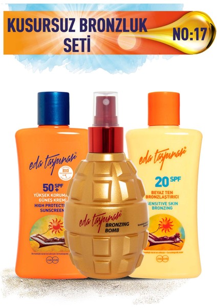 Kusursuz Bronzluk Seti No:17 Bronzing Bomb & Beyaz Ten SPF20 & Bronzlaştırıcı Koruyucu SPF50