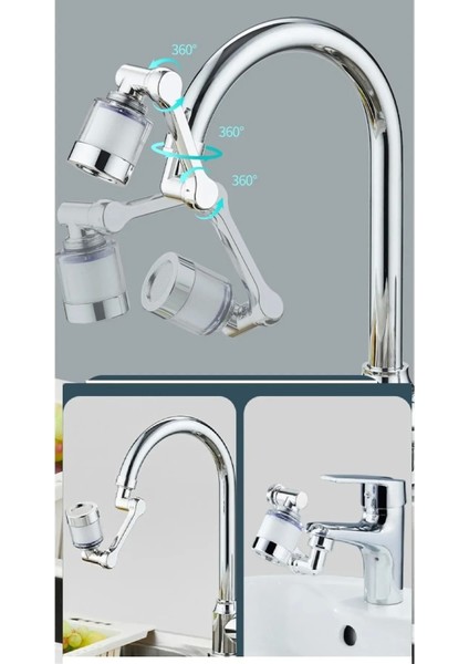 1080 ° Derece Dönebilen Filtreli Lavabo Musluk Başlığı ( Lisinya )