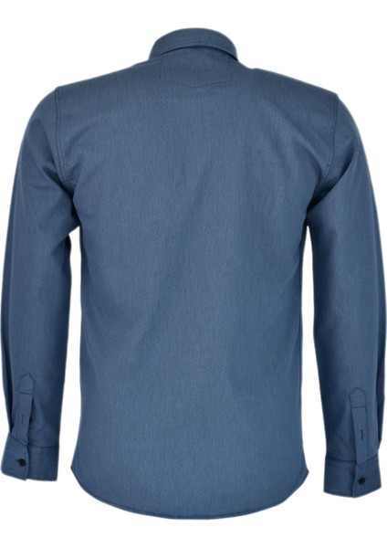 Erkek Spor Likralı Çift Cepli Gömlek 039 BGL-ST03520