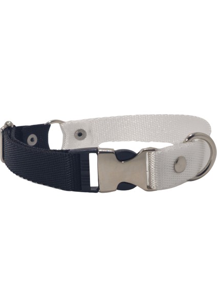 Küçük/büyük Köpekler Için Rahat Ayarlanabilir Çift RenkSiyah Beyaz Boyun Tasması-2cm En Ölçü Tasma