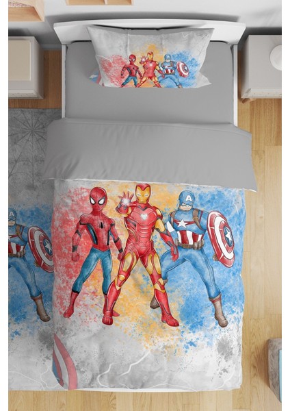 Kids Bebek&çocuk&genç Odası Marvel Pamuklu Organik Nevresi Takımı 160X220CM