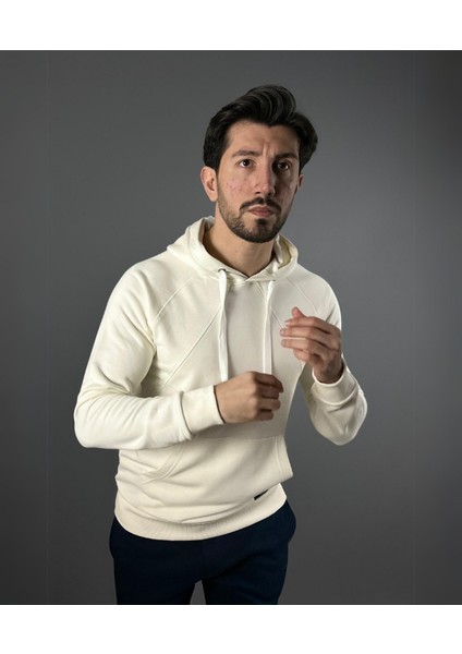 Kapşonlu Çizgili Sweatshirt