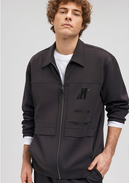 Pro Fermuarlı Gömlek Yaka Sweatshirt 0S10146-900