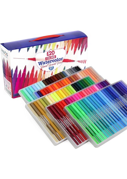 Hobi Market Art Çift Uçlu Dual Brush Marker Pen Fırça Uçlu Kalem Seti 120 Renk