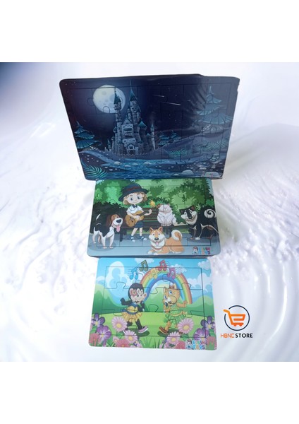 Ahşap 28 Parça 3 Lü Puzzle Set Yap Boz Set