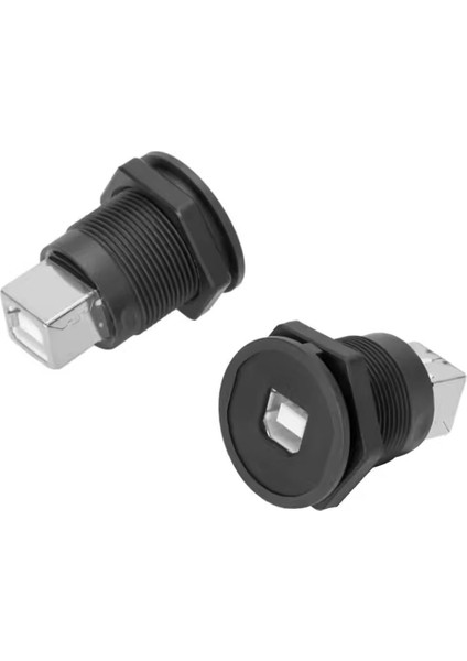 USB-04C-BK 22 mm Pano Tip Siyah USB B Dişi Soket