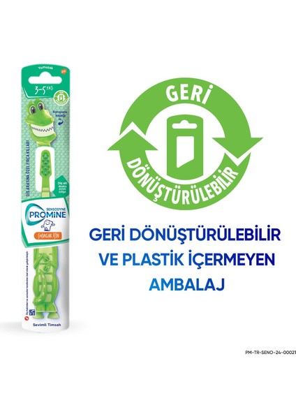 Promine 3-5 Yaş Çocuklar İçin Sevi mli Timsah Karakterli Diş Fırçası Yumuşak