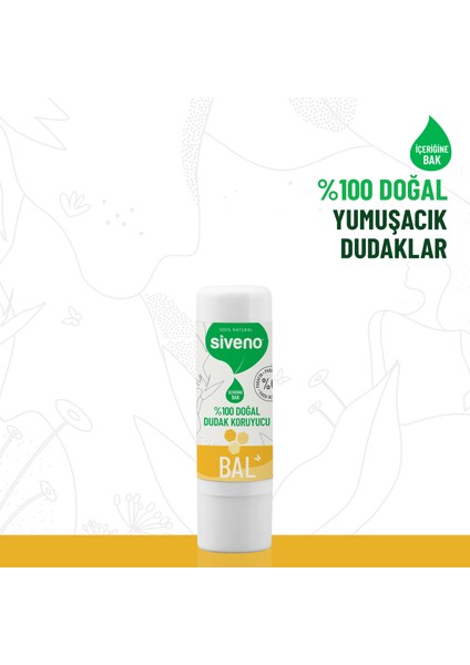 %100 Doğal Dudak Koruyucu Bal Bitkisel Lipbalm Dudak Kremi Nemlendirici Parlatıcı Onarıcı 6 G