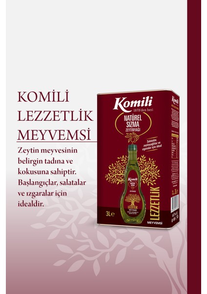 Lezzetlik Meyvemsi Natürel Sızma Zeytinyağı 3 lt