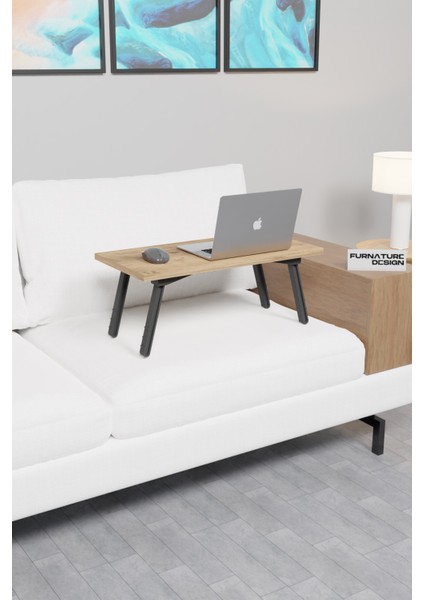 Katlanır Laptop Masası Çalışma Yatak Kahvaltı Masası 60X30 cm
