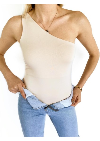 Kadın Tek Omuz Nude Bodysuit fiyatları
