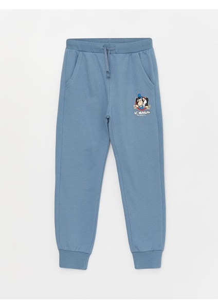 Kids Beli Lastikli Nostaljik Maymun Baskılı Erkek Çocuk Jogger Eşofman Altı
