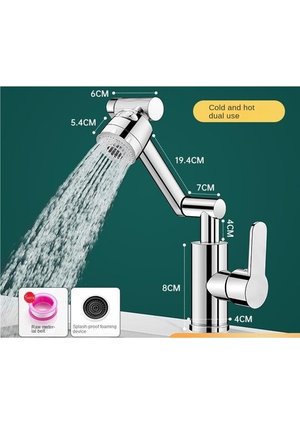 Banyo Lavabosu 304 Paslanmaz Çelik Sıcak ve Soğuk Su Musluğu (Yurt Dışından)