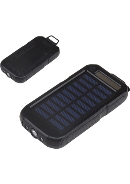 Güneş Enerjili Işıklı Solar Taşınabilir USB Girişli Şarj Cihazı Powerbank 15000 Mah ( Lisinya )