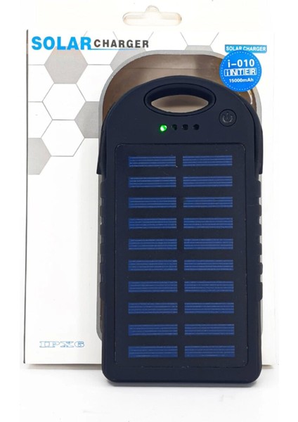 Güneş Enerjili Işıklı Solar Taşınabilir USB Girişli Şarj Cihazı Powerbank 15000 Mah ( Lisinya )