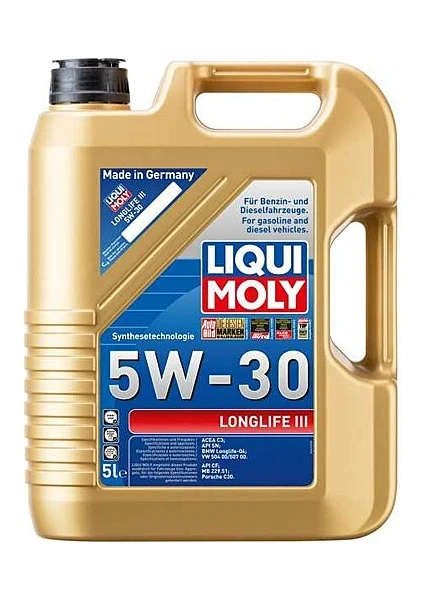 Liqui Moly Longlife 3 5W-30 5 Litre Motor Yağı (Üretim Yılı: 2023)