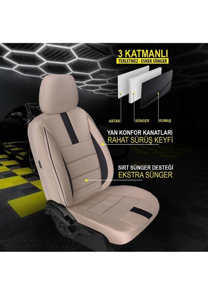 Unıversal Nms Oniks Bej Oto Koltuk Kılıfı Renault Symbol Uyumlu Oto Koltuk Kılıfı 57