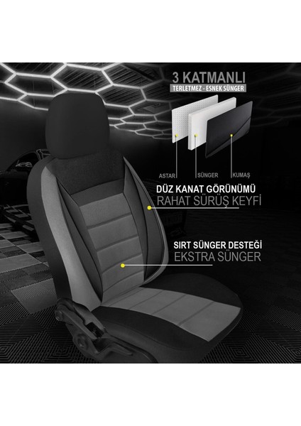 Unıversal Nms Soft Fümeoto Koltuk Kılıfı Renault Fluence Uyumlu Oto Koltuk Kılıfı 57