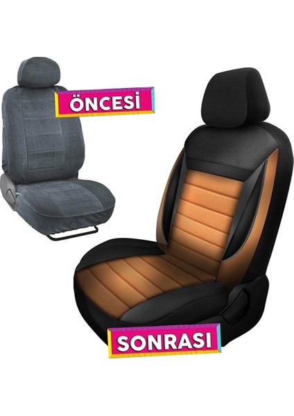 Soft Taba Tay Tüyü Frd Courier Uyumlu 2+1 Ticari Oto Koltuk Kılıfı