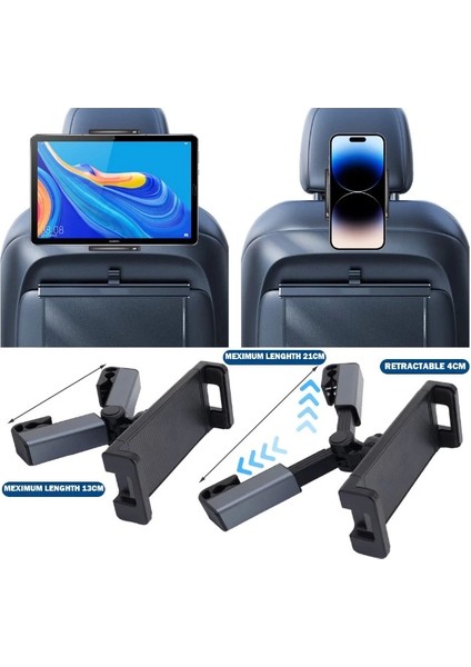 Pratik Koltuk Arkası Ayarlanabilir Tablet Telefon Tutucu ( Lisinya )