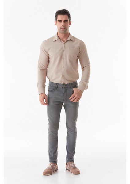Fermuarlı Straight Jean Pantolon
