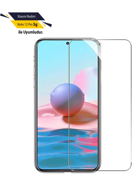 Xiaomi Redmi Note 12 Pro 5G Tamperli Kırılmaz Cam Ekran Koruyucu Şeffaf