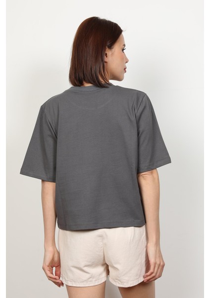 Kadın Baskılı Kısa Salaş T-Shirt