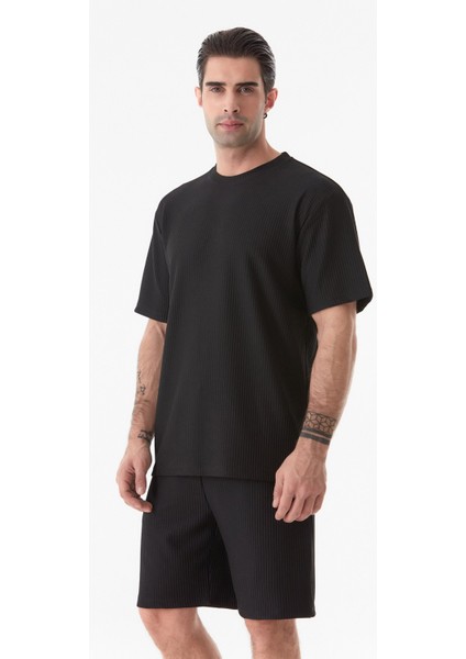 Basic Fitilli Bisiklet Yaka T-Shirt